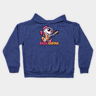 Bass Guitar! Cute Fish Guitar Pun Cartoon Kids Hoodie